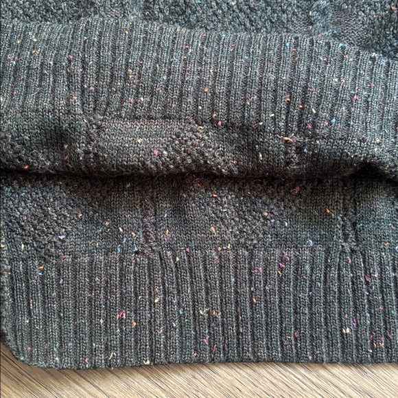 Bugatchi | Vintage Pine Green and Charcoal Knit V-Neck Sweater Size Large - Picture 10 of 14